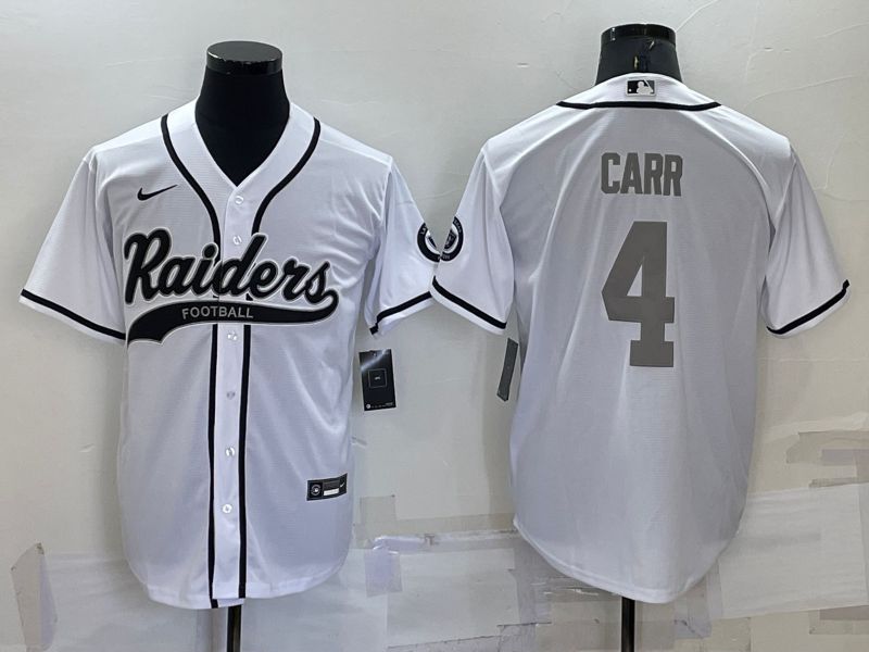 Men Oakland Raiders #4 Carr White 2022 Nike Co branded NFL Jersey